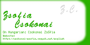 zsofia csokonai business card